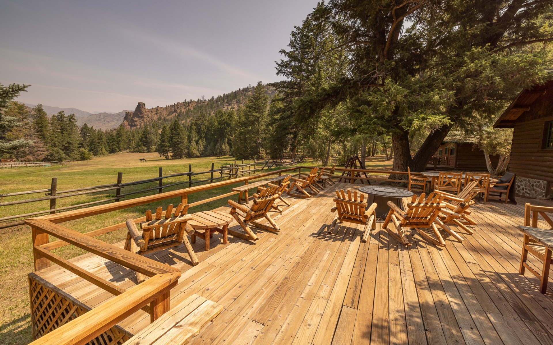 Front Deck at Main Lodge of UXU Ranch